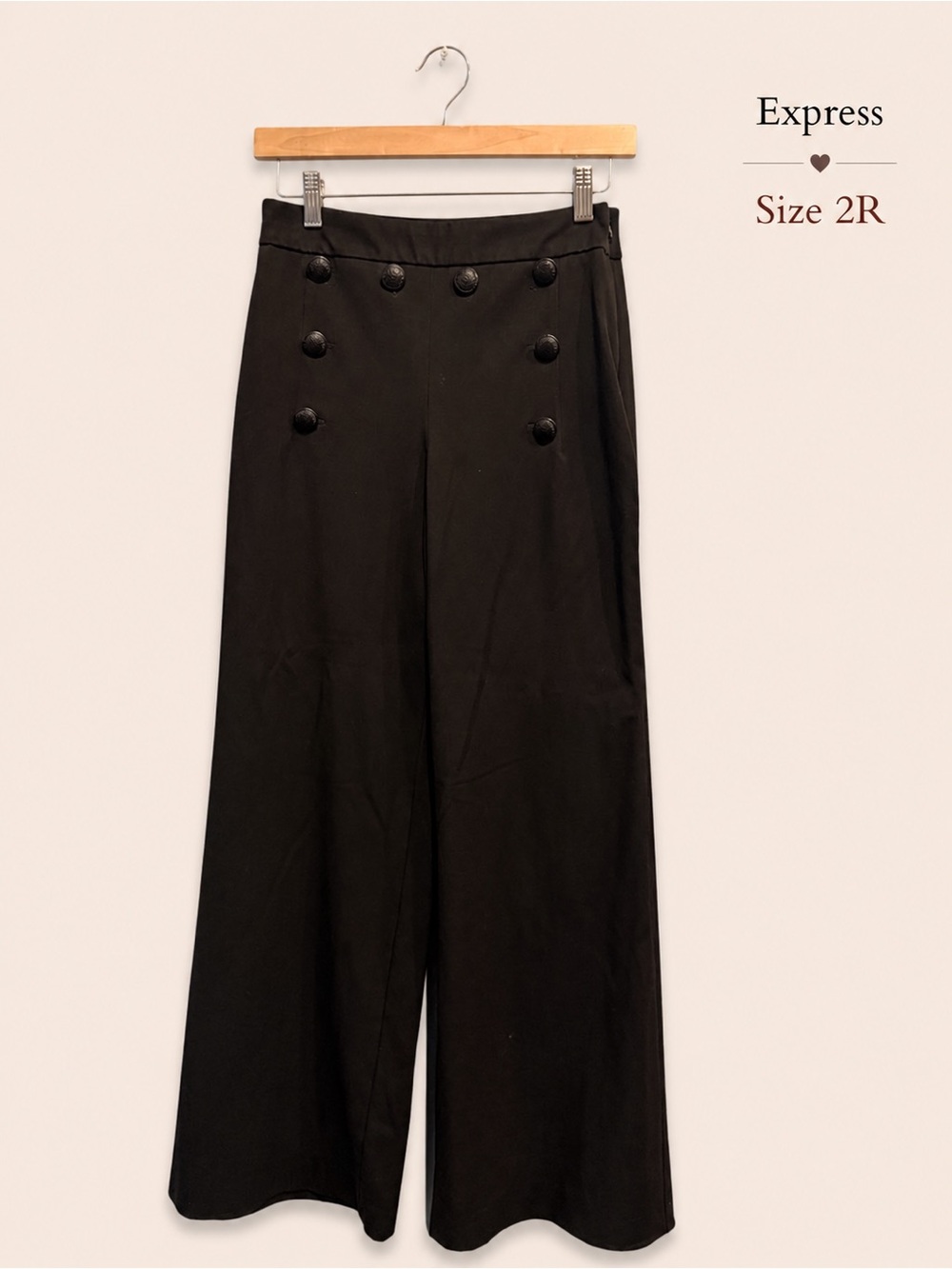 Express Wide Leg Sailor Pants - Size 2R